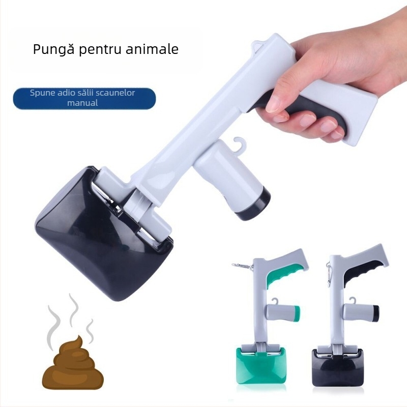 Colector portabil din plastic pentru fecalele animalelor de companie, cu saci – Pet Baihui, 48 buc. într-un pachet