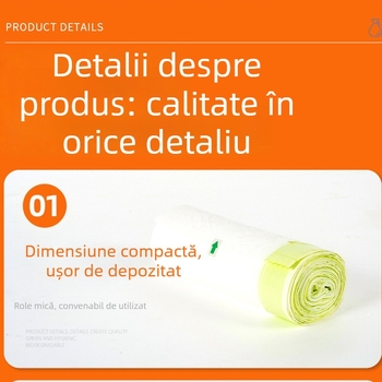 Sac pentru nisip de pisică, îngroșat, biodegradabil din PE, pentru cutia de nisip inteligentă, cu închidere automată și șnur, în rolă continuă