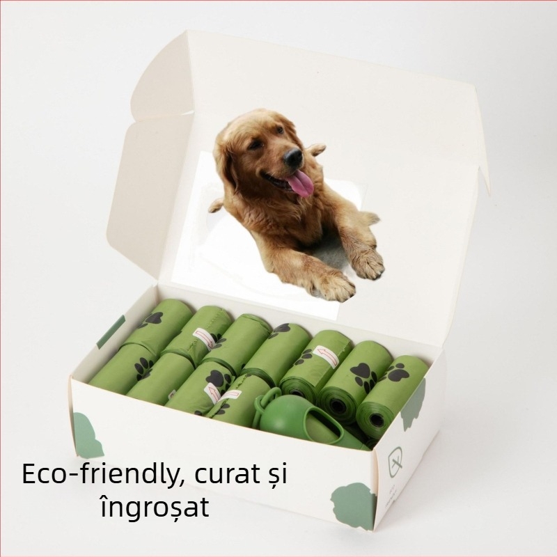 Sacose biodegradabile pentru deșeuri de animale de companie cu amprente desenate, pentru câini și pisici, de unică folosință, cu rol continuu, material bioplastic, marcă Senya, origine Zhejiang/Jinhua, ambalaj cadou