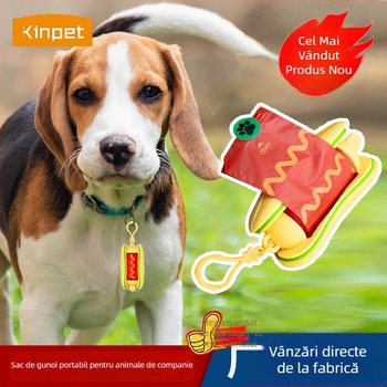 Golden Pet Pungi groase, degradabile pentru fecale de câine, cu dozator, material PE, pachet 100 buc.