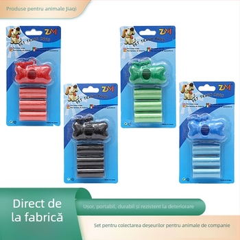 Pungi pentru dejecții de câine – 5 role, portabile, din plastic, grosime normală, 240 pungi într-o cutie