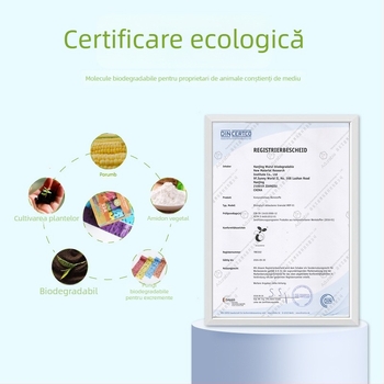 Pungi biodegradabile pentru fecale de câine, tip deschidere plată, îngroșate, material EPI+HDPE, 300 bucăți (posibilitate etichetă privată)