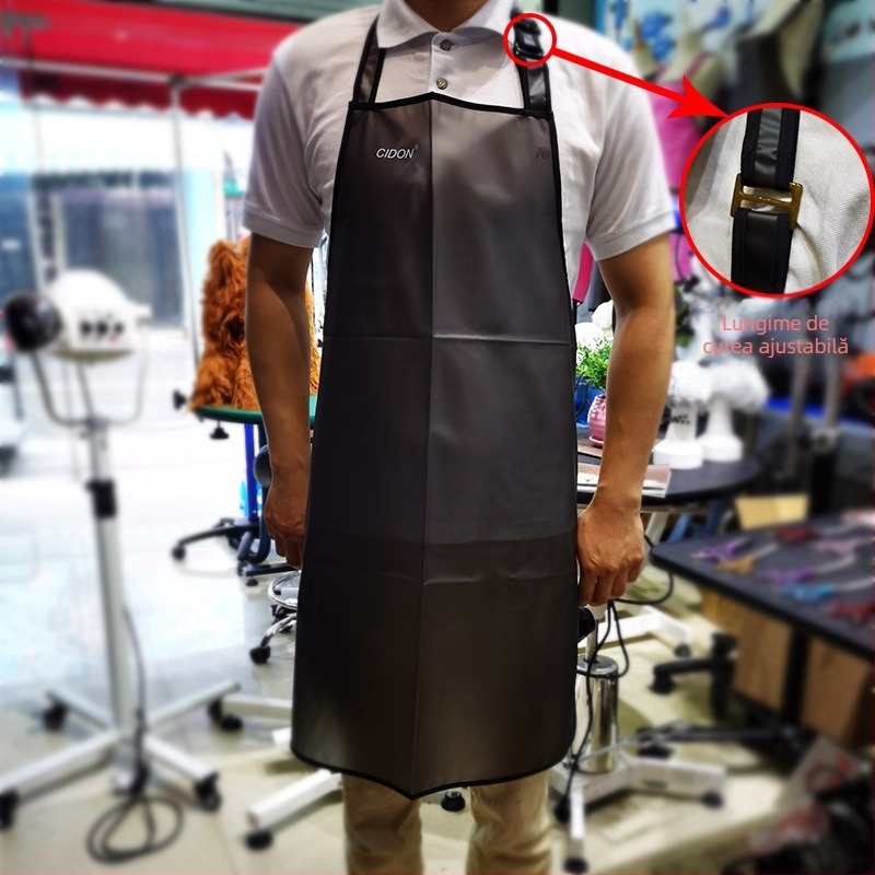 Șorț impermeabil pentru spălarea câinilor — material PU, prietenos cu pielea, protecție împotriva părului în timpul băii