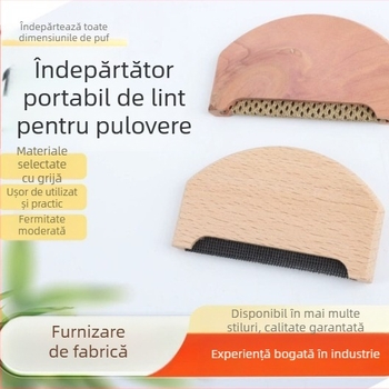 Canting îndepărtător din lemn pentru scame de pulover din lână — rolă pentru păr, stil modern simplu