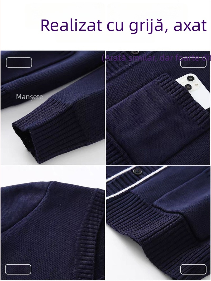 Cardigan din catifea pentru asistenți medicali - tricot medical, unisex, îmbrăcăminte de exterior de iarnă pentru spitale, clinici și saloane de înfrumusețare