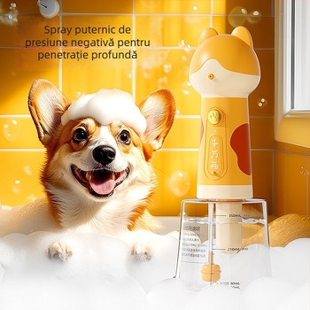 Mașină electrică de spumare pentru baie pentru animale de companie (pisici și câini), dispozitiv de spumare pentru duș, marcă Independent