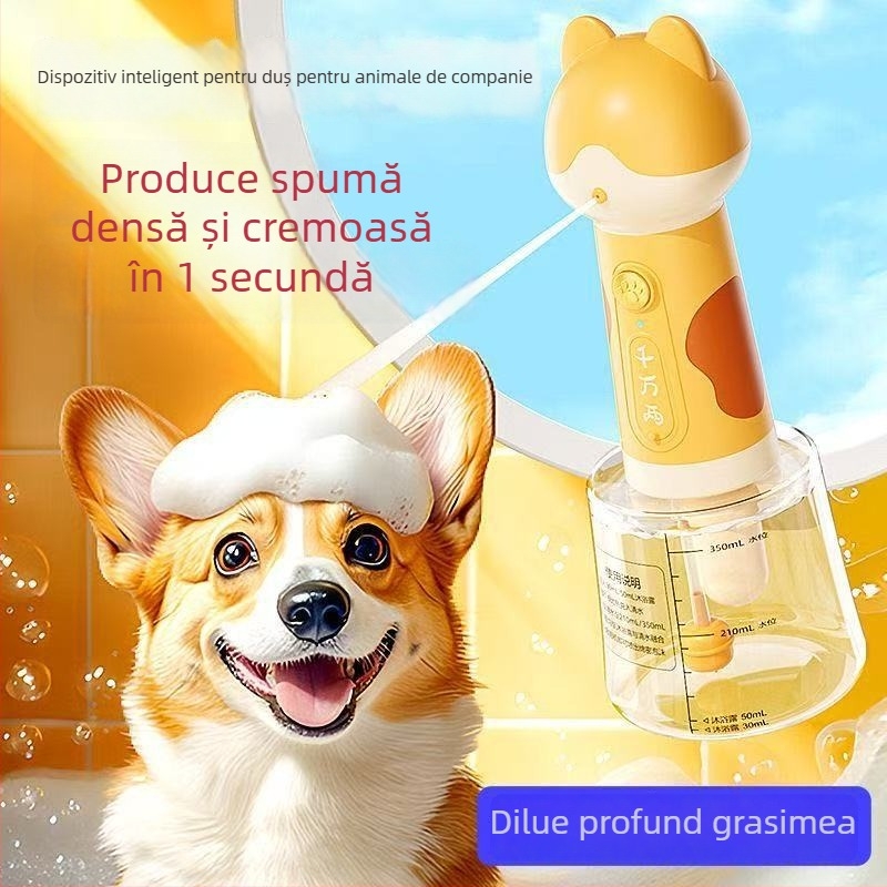 Mașină electrică de spumare pentru baie pentru animale de companie (pisici și câini), dispozitiv de spumare pentru duș, marcă Independent