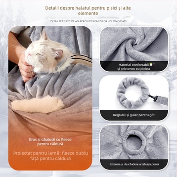 Șorț de pisică pentru prevenirea lipirii părului pe haine, cu material absorbant gros, pentru utilizare în exterior