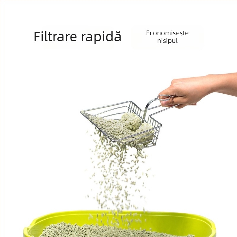 Lopată mare pentru nisip de pisică — filtrare și curățare ușoară, potrivită pentru diferite tipuri de nisip pentru pisici