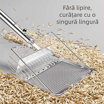 Lopată metalică pentru litiera pisicilor POPOCOLA | Material: Fier cromat | Pentru pisici | Fără import