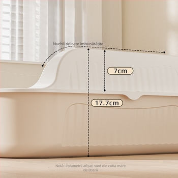 Lădiță de nisip pentru pisici, design semiînchis, cupă detașabilă, tavă din plastic înălțată, PP, pentru pisici și pisoiași