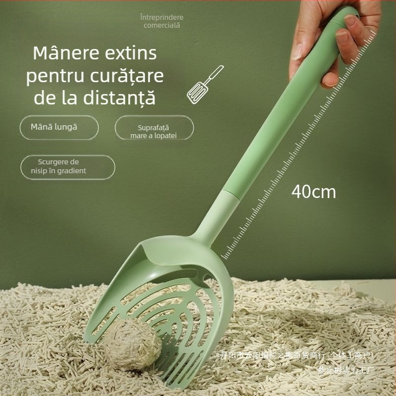 Lingură pentru nisip de pisică cu mâner lung — plastic, etichetă privată
