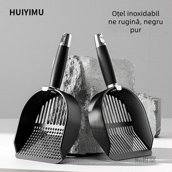 Lingură pentru nisip de pisică, ABS plastic, design 2 în 1, cu găuri fine