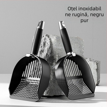 Lingură pentru nisip de pisică, ABS plastic, design 2 în 1, cu găuri fine
