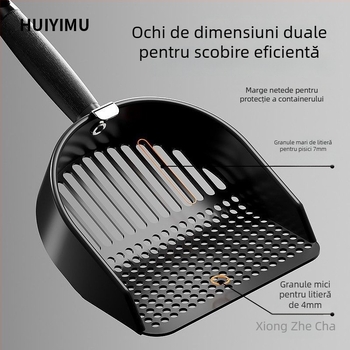 Lingură pentru nisip de pisică, ABS plastic, design 2 în 1, cu găuri fine
