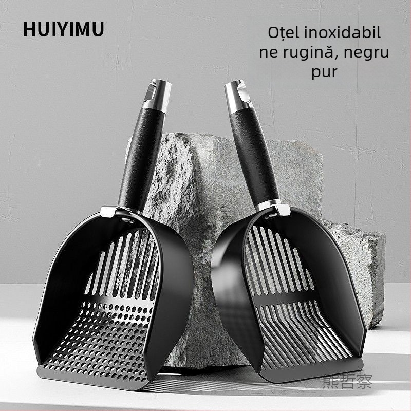 Lingură pentru nisip de pisică, ABS plastic, design 2 în 1, cu găuri fine