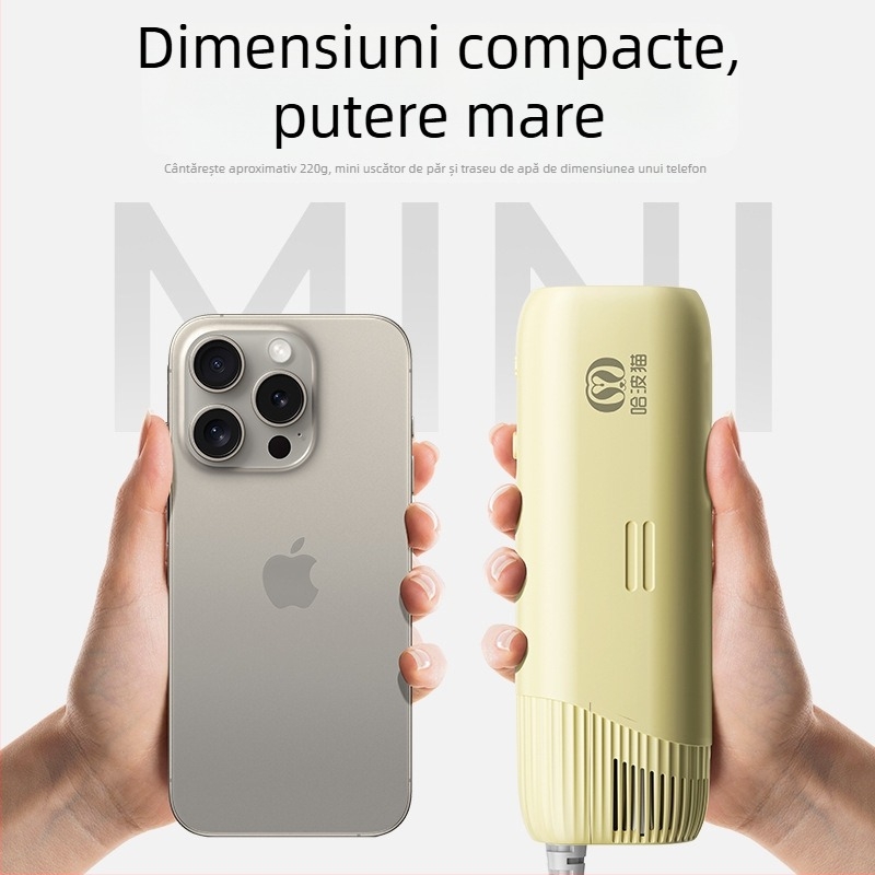 Uscător pentru animale de companie cu design suspensiv pentru gât, model M1, 1200–1599W, 220V, protecție la supraincălzire, motor brushless