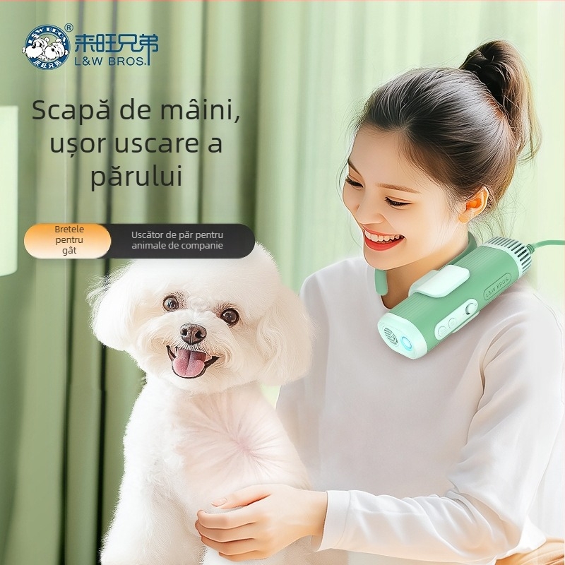 Uscător inteligent pentru animale de companie, cu design de purtare la nivelul gâtului – Multifuncțional pentru câini