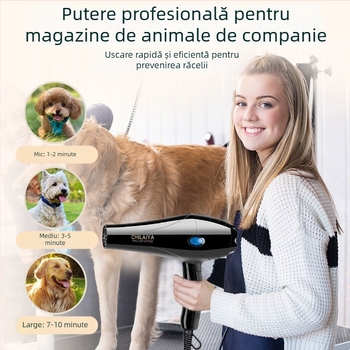 Uscător de păr pentru câini și pisici, putere mare, silențios, 2000W sau mai mult, ≤36V, Modelul 1, Tip Boom