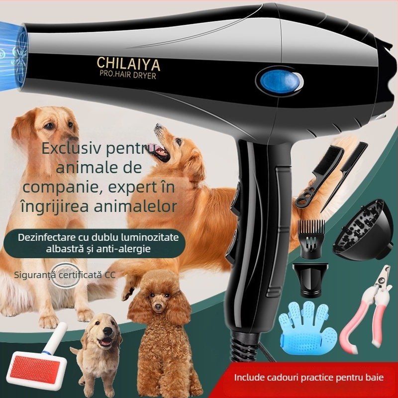 Uscător de păr pentru câini și pisici, putere mare, silențios, 2000W sau mai mult, ≤36V, Modelul 1, Tip Boom
