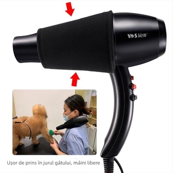 Uscător de păr pentru animale (pisici și câini) – model Lb-820b, 1600-1999W, motor AC, element încălzitor în spirală, 220V