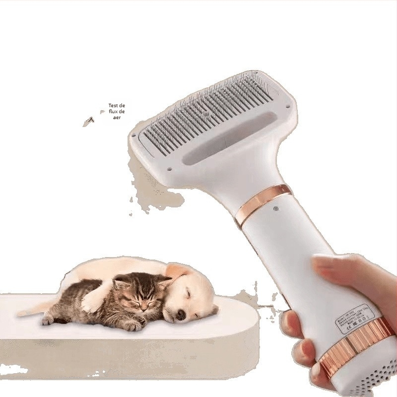 Uscător pentru animale all-in-one cu pieptene încorporat – uscare rapidă pentru câini și pisici, 2000W+, ≤36V, utilizare universală