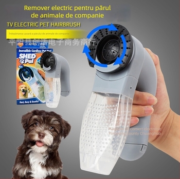 Îndepărtător electric de păr pentru animale de companie — aspirator portabil cu perie pentru câini, corp din plastic, pachet de 50 de bucăți