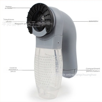 Îndepărtător electric de păr pentru animale de companie — aspirator portabil cu perie pentru câini, corp din plastic, pachet de 50 de bucăți