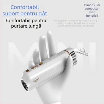 Uscător all-in-one pentru animale de companie (câini și pisici), fixat la gât, silențios, uscare rapidă și îndepărtarea părului — Nd-01, 1000–1199W, 220V, motor AC, protecție la supraincălzire
