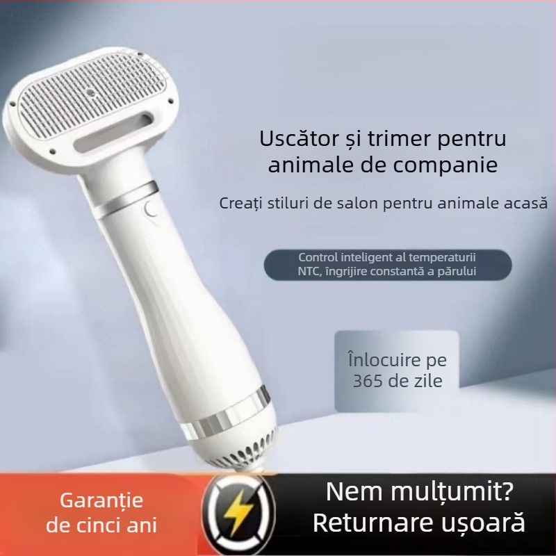 Uscător pentru animale de companie – all-in-one pentru baie și uscare rapidă, motor DC, 2000W+, element de încălzire în spirala, protecție la supraincălzire, tensiune ≤36V