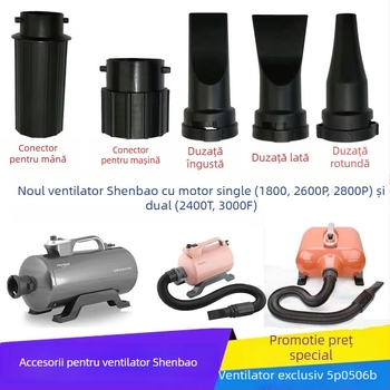 Accesorii pentru suflător de animale de companie: tub telescopic cu arc, furtun PU/PVC, putere sub 1000W