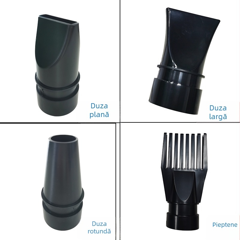 Accesorii pentru uscător de păr pentru animale de companie cu duză reglabilă, conector pentru furtun și capac frontal — sub 1000W, protecție la supraîncălzire, compatibilitate universală