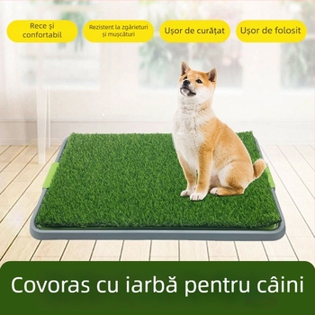 Toaletă mare pentru câini cu iarbă artificială, material PP, design cu punct fix de defecație, tavă de curățare detașabilă