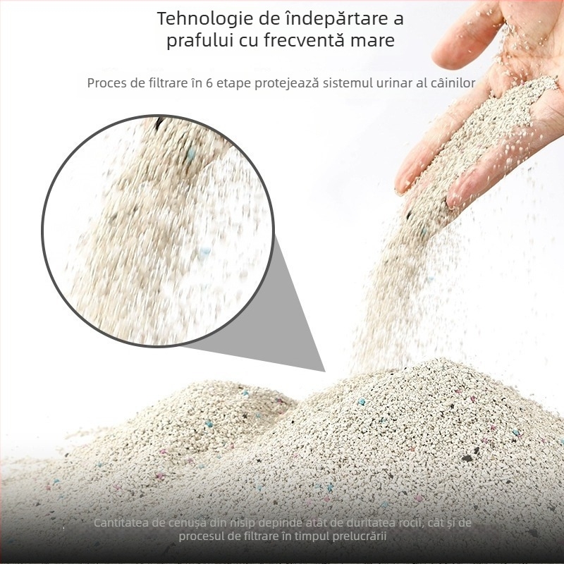 Guozhou mu Nisip pentru pisici și câini – praf redus, control al mirosurilor, formulă cu aglomerare