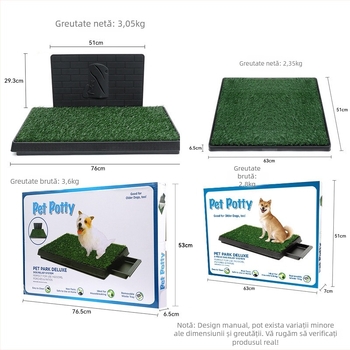 Dogus Toaletă pentru câini cu covoraș de iarbă și barieră de urină, bază PP, produs autohton, marcă privată licențiată