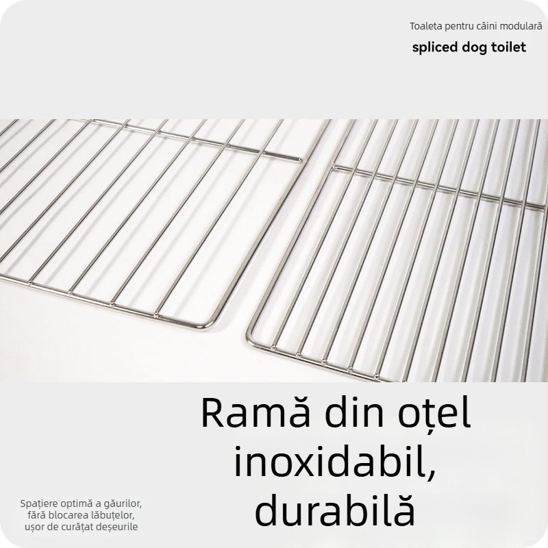 Toaletă pentru câini din oțel inoxidabil cu asamblare modulară - Lusmo