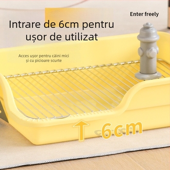 Toaletă pentru câini, cu gard înalt, din PP și oțel inoxidabil, fixă, pentru utilizare în interior