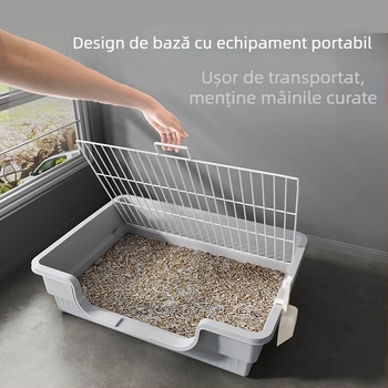 Toaletă pentru câini, cu gard înalt, din PP și oțel inoxidabil, fixă, pentru utilizare în interior