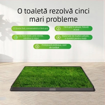 Covoraș de toaletă pentru câini – lavabil, suprafață cu iarbă artificială densă, bază din plastic