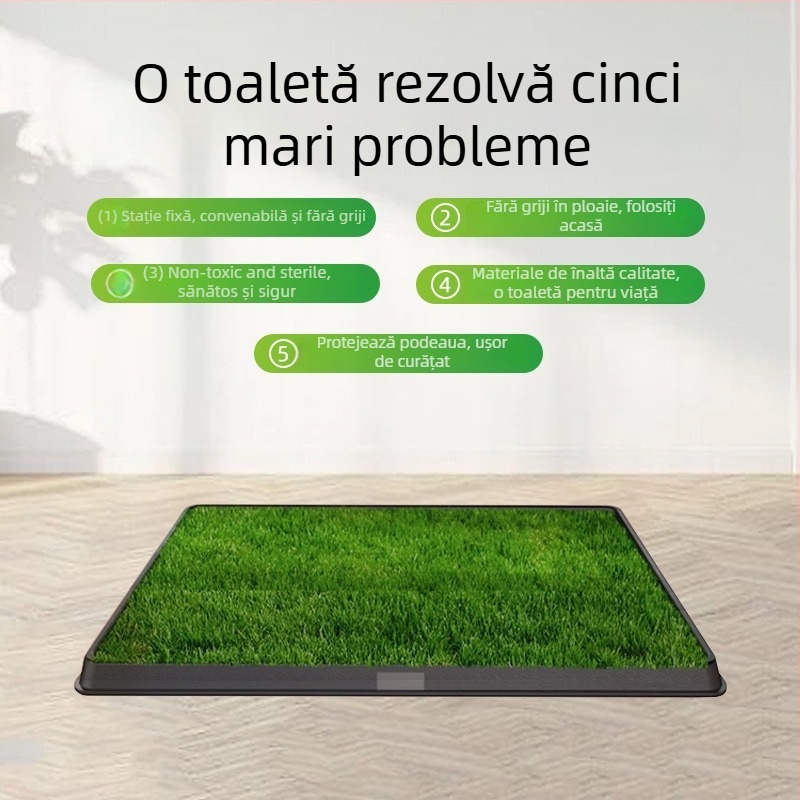 Covoraș de toaletă pentru câini – lavabil, suprafață cu iarbă artificială densă, bază din plastic