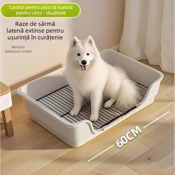 Toaletă pentru câini - ușor de curățat, din plastic, anti-pășire, anti-stropire a urinei