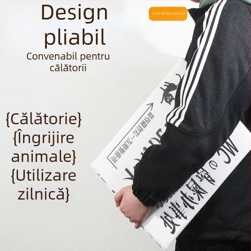 Cutie de nisip pentru pisici, impermeabilă, semiîncuiată, de unică folosință lunară, portabilă și pliabilă