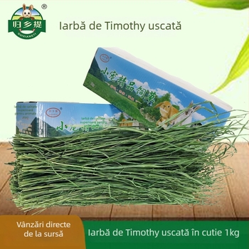 Hrană uscată pentru animale de companie: Timothy fân pentru iepuri și chinchile, 1 kg, Homecoming, ambalaj carton