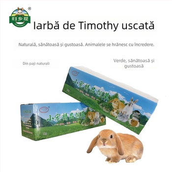 Hrană uscată pentru animale de companie: Timothy fân pentru iepuri și chinchile, 1 kg, Homecoming, ambalaj carton