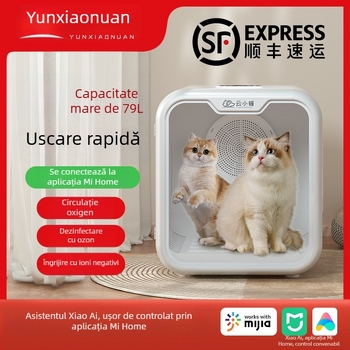 Cutie de uscare pentru pisici și animale de companie, uscător silențios automat, model AC-14; Putere sub 1000W; Tensiune 100V; Motor DC; Protecție la supraîncălzire