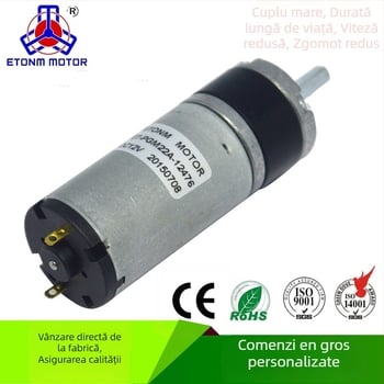 Motor cu transmisie planetară, ax de 22 mm, DC sub 36 V, eficiență 67%, ISO 9001 certificat