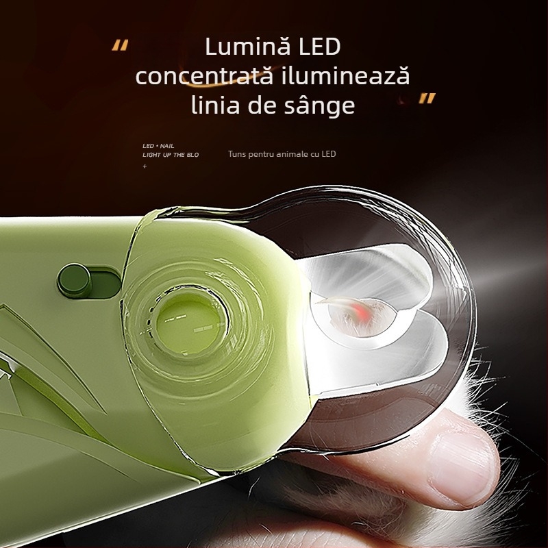 Peijie pets Clește pentru unghii de animale de companie – Multifuncțional cu LED, Utilizare manuală, Universal pentru câini și pisici