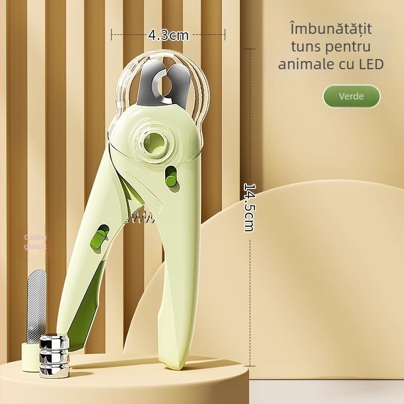 Peijie pets Clește pentru unghii de animale de companie – Multifuncțional cu LED, Utilizare manuală, Universal pentru câini și pisici