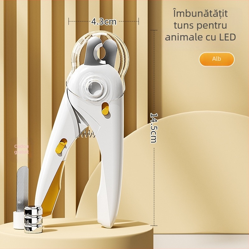 Peijie pets Clește pentru unghii de animale de companie – Multifuncțional cu LED, Utilizare manuală, Universal pentru câini și pisici
