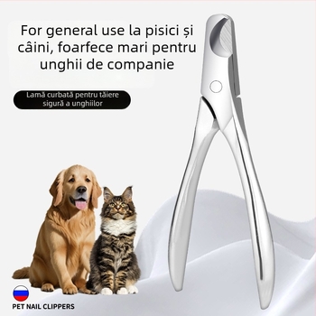 Clește pentru unghii de animale din oțel integral – design integrat, deschidere mare, duritate înaltă pentru câini și pisici